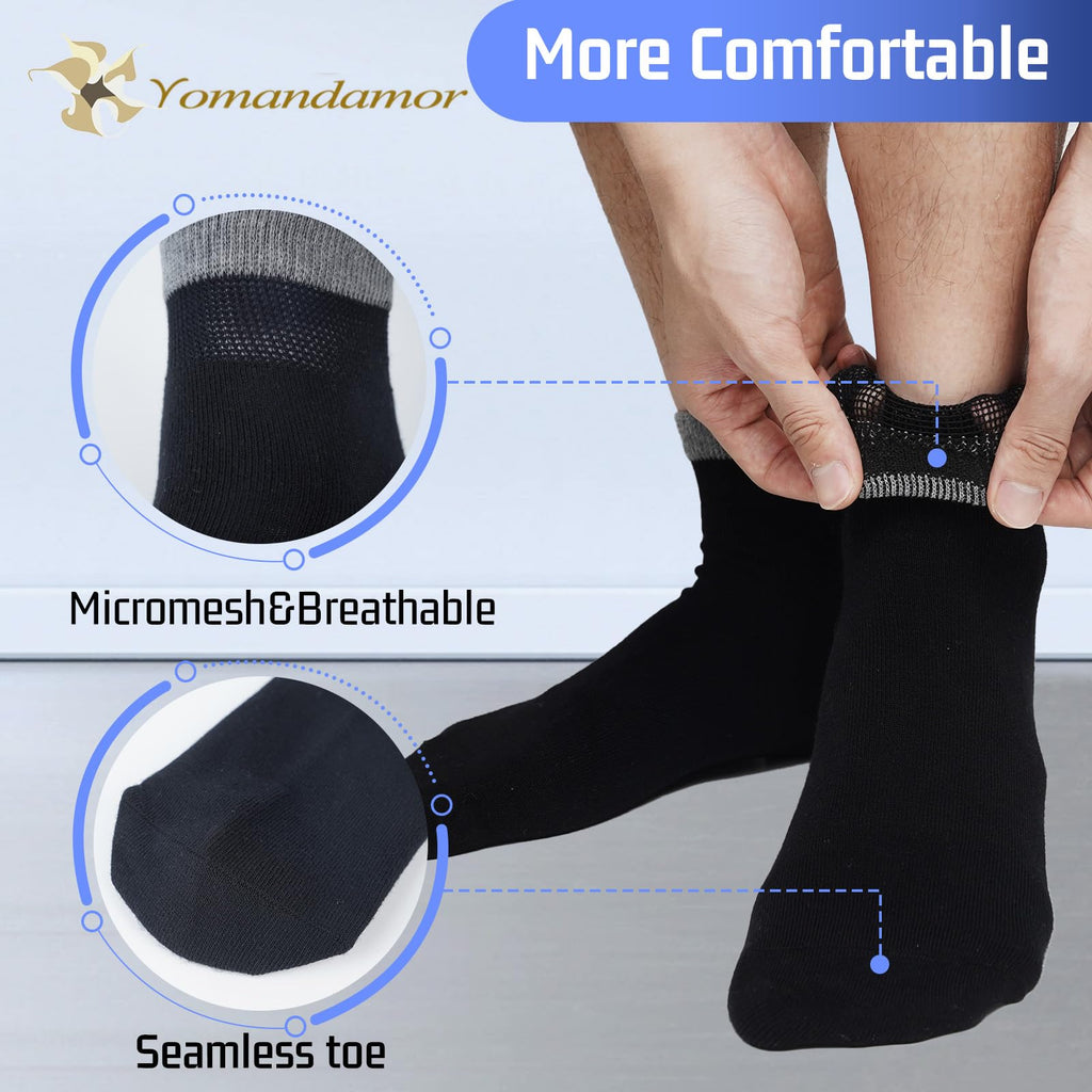 Womens Diabetic Crew Socks Seamless Toe 6 Pairs E7679