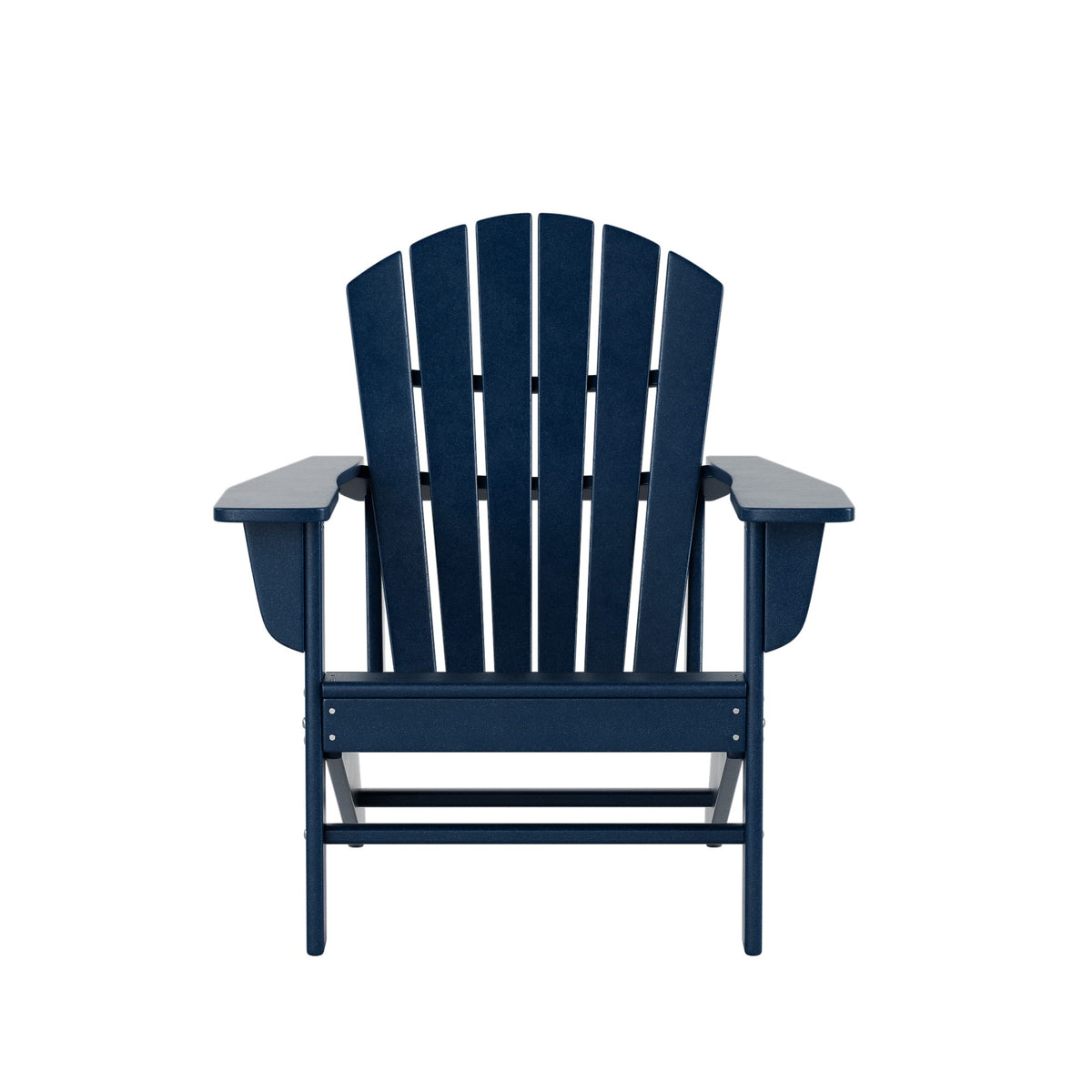 2pcs Navy Blue HDPE Outdoor Adirondack Chairs with Footrest Ottoman Set P453403