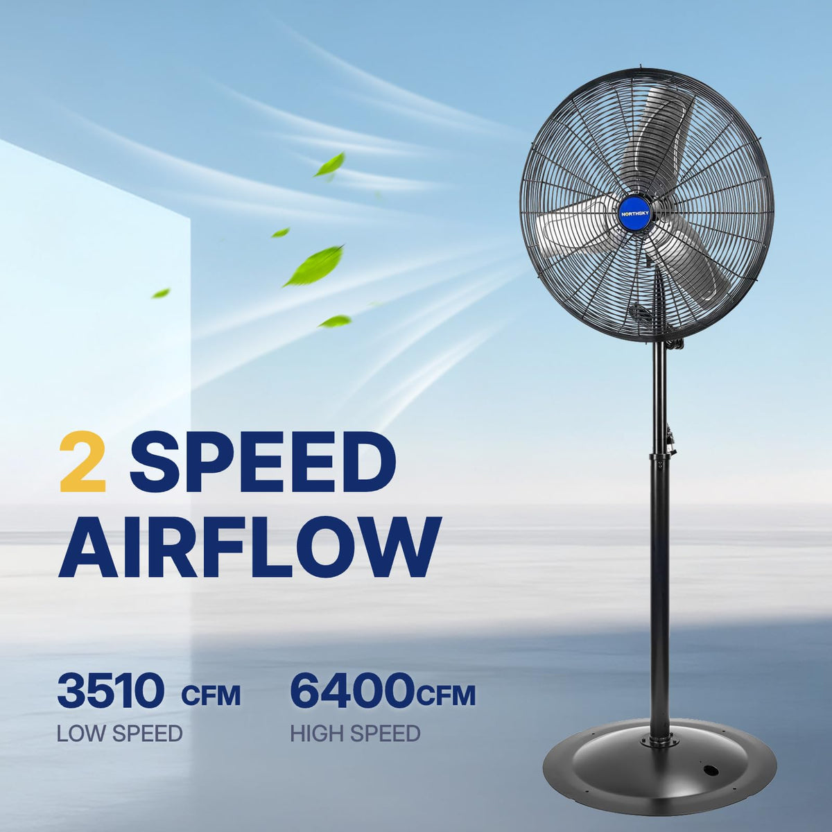24 Inch 2 Speeds Pedestal Fan W81052