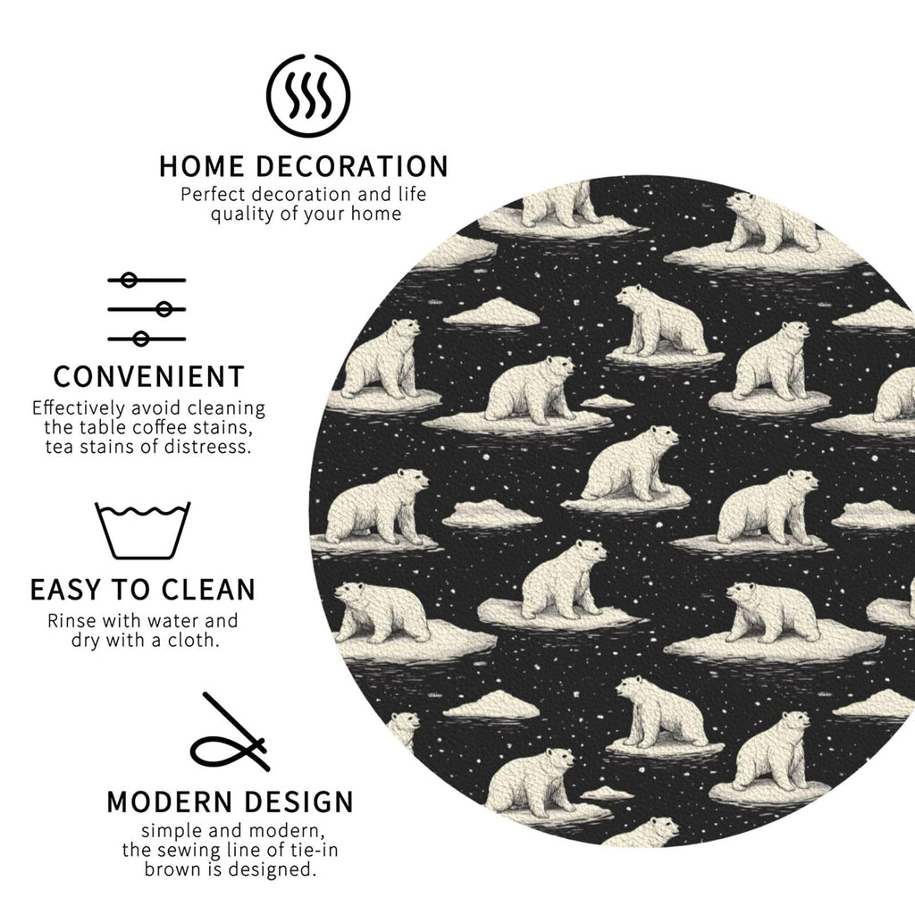 White Bear Print Coasters Set of 4 B115