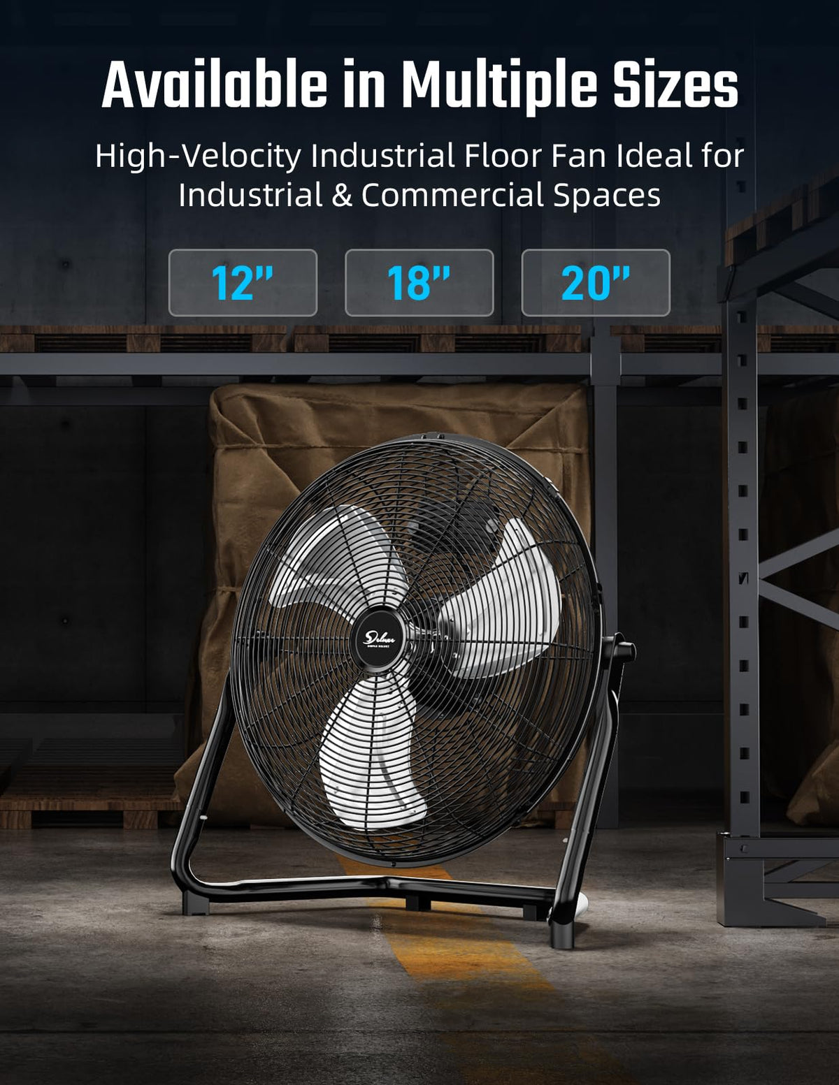 18 Inch 3-Speed Metal Floor Fan I9224