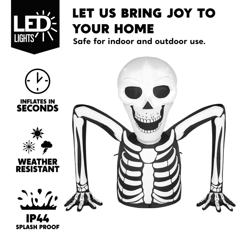 5.5 FT Long Inflatable Skeleton Outdoor Decoration with LEDs G822