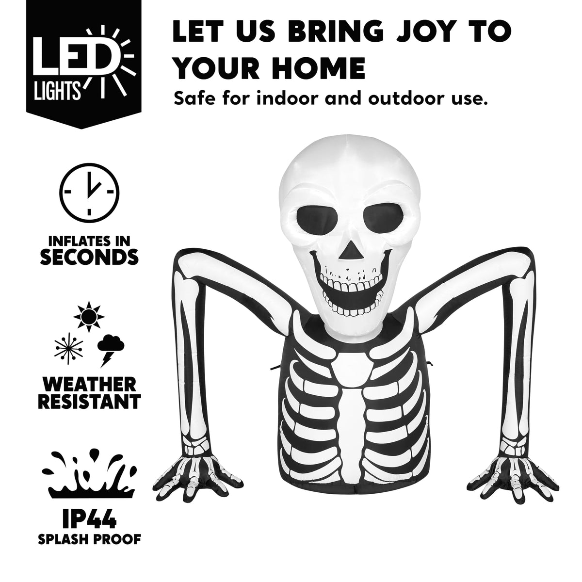 5.5 FT Long Inflatable Skeleton Outdoor Decoration with LEDs G822