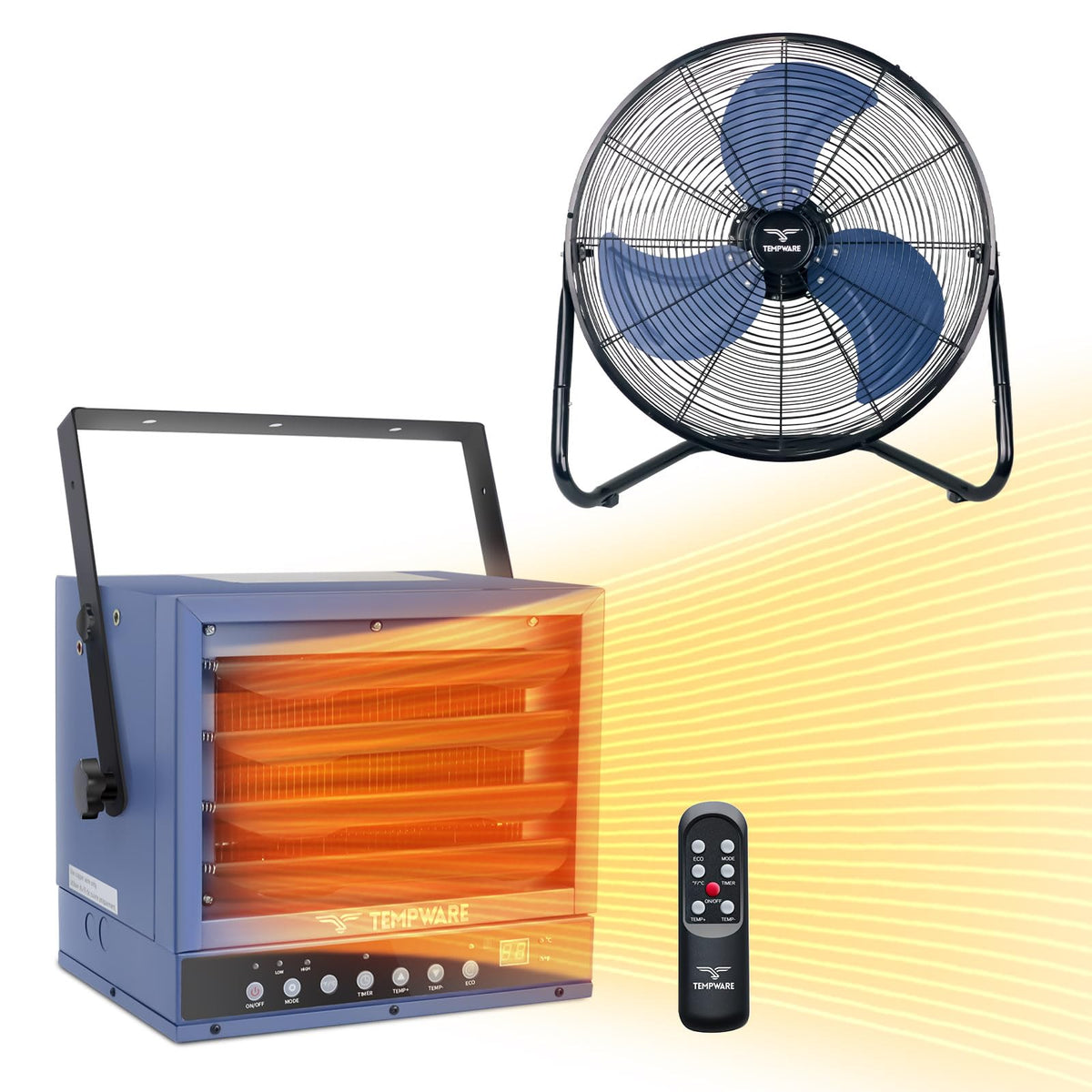 20 Inch High Velocity Floor Fan and 5000W Electric Garage Heater I800339