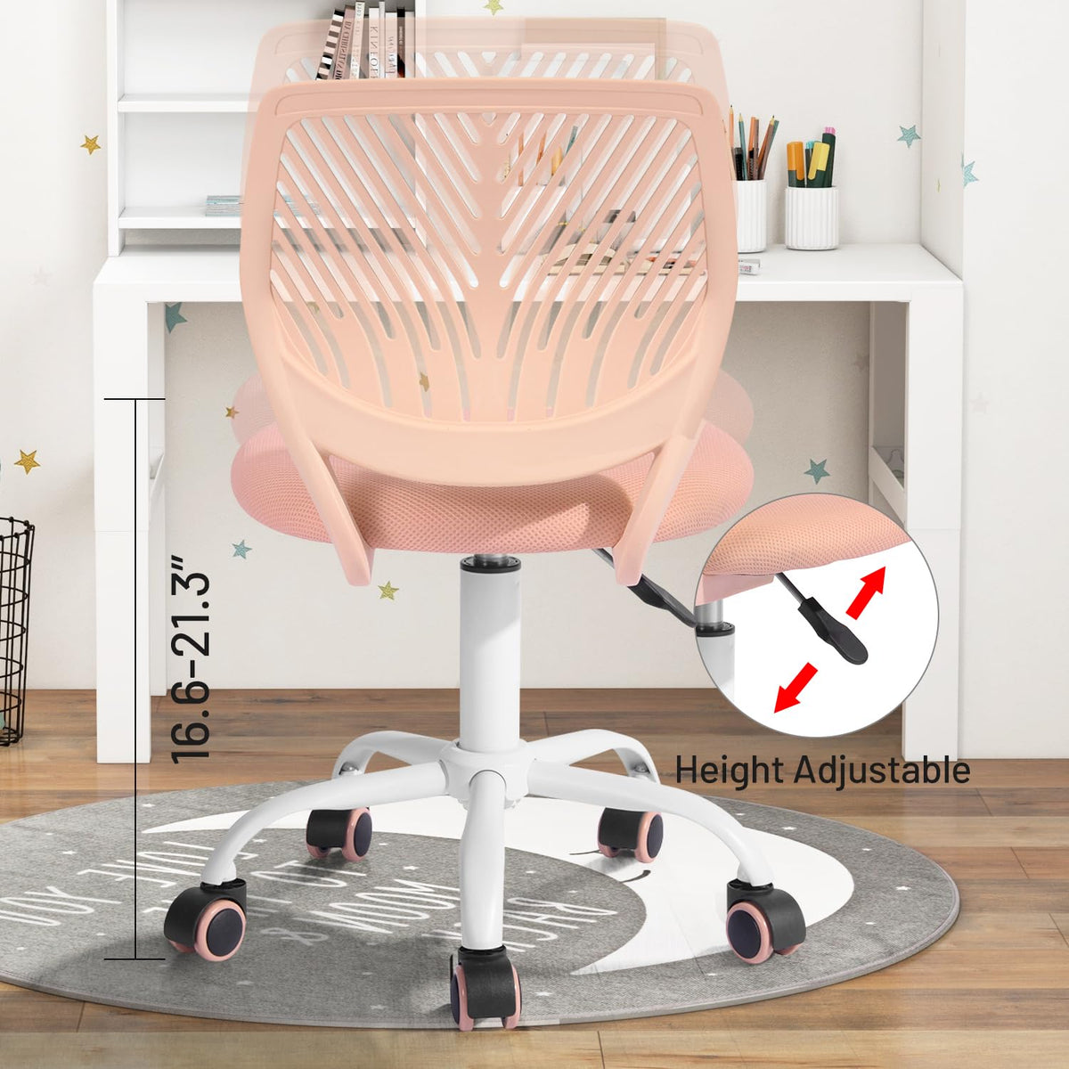 Armless Adjustable Swivel Mesh Task Chair S95285