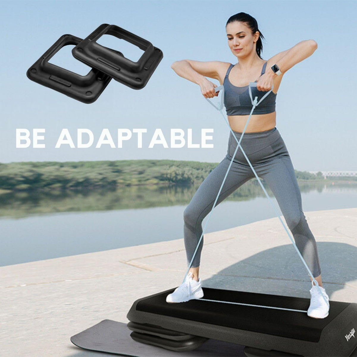 16"x16" Adjustable Risers for Aerobic Step Platform (Pair) T688974