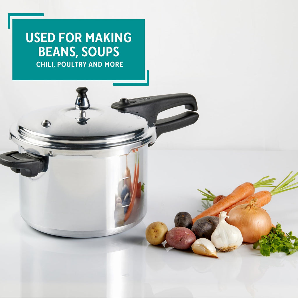 Polished Aluminum 8-Quart Pressure Cooker U6417