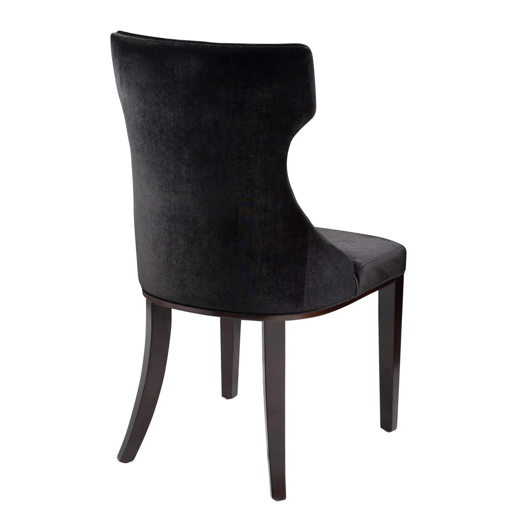 Black Upholstered Dining Chairs Set of 2 Beech Wood X6823