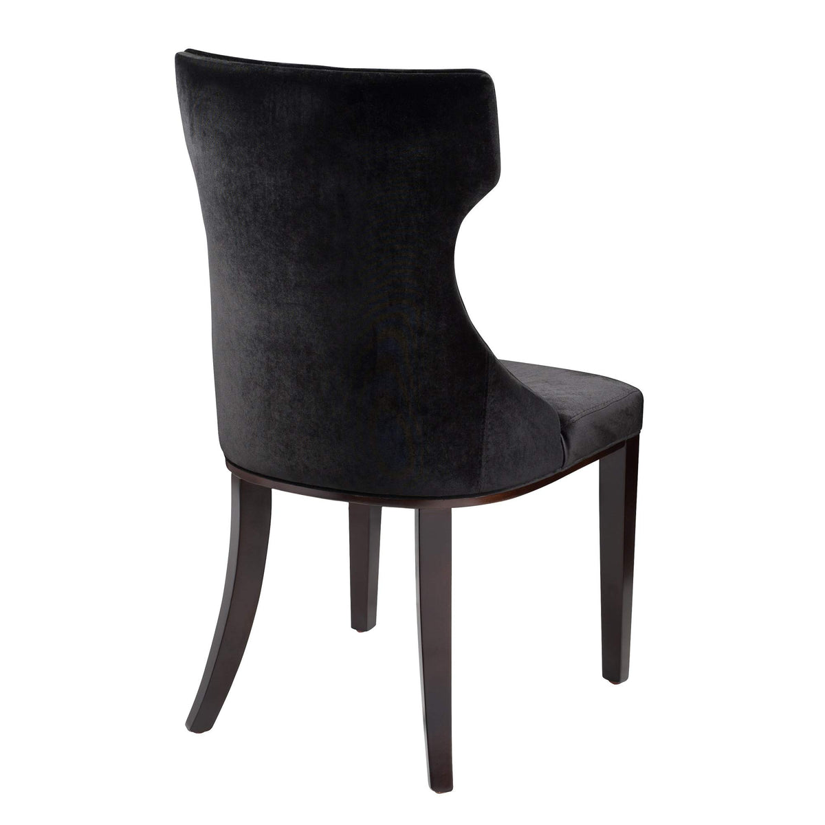 Black Upholstered Dining Chairs Set of 2 Beech Wood X6823