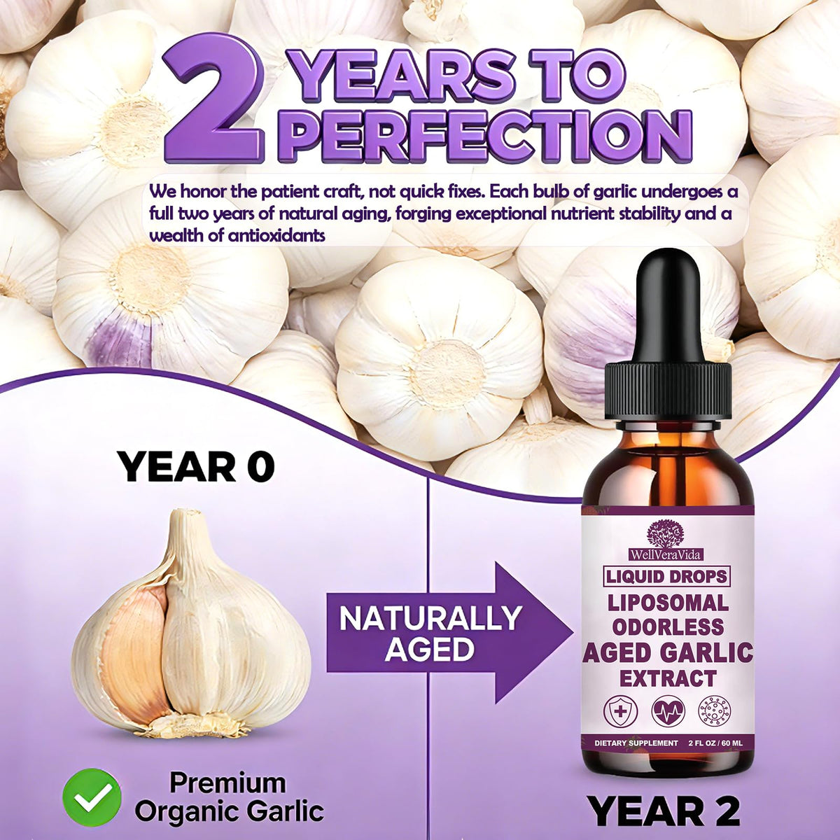 Organic Odorless Garlic Extract Liquid Drops 500mg W326
