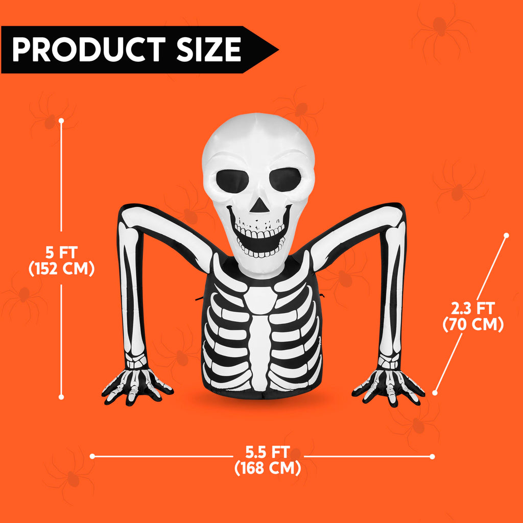 5.5 FT Long Inflatable Skeleton Outdoor Decoration with LEDs G822