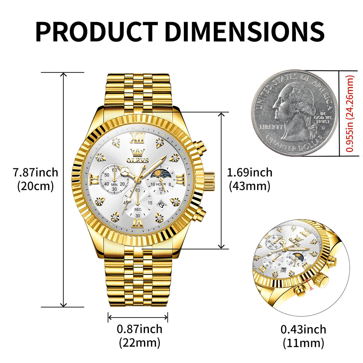 Men Quartz Stainless Steel Waterproof Luminous Watch E79424