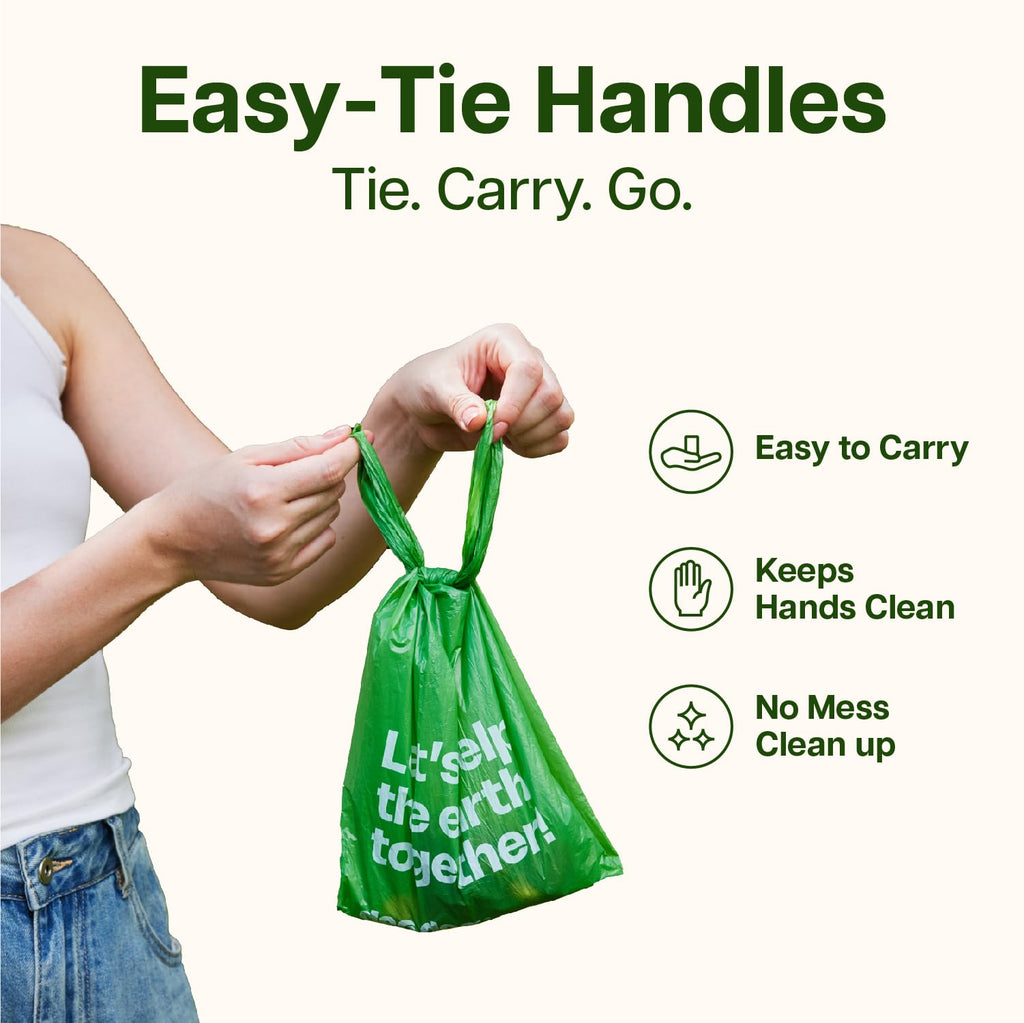 Dog Poop Bags with Handles, Large Size, 240 Bags, Unscented O718981