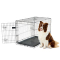 36" Foldable Metal Dog Crate with Removable Tray W7663
