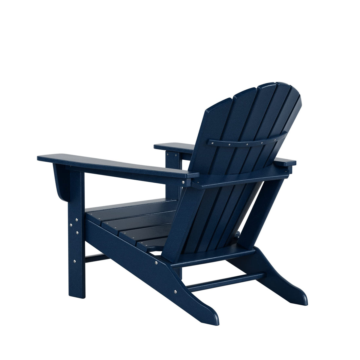 2pcs Navy Blue HDPE Outdoor Adirondack Chairs with Footrest Ottoman Set P453403