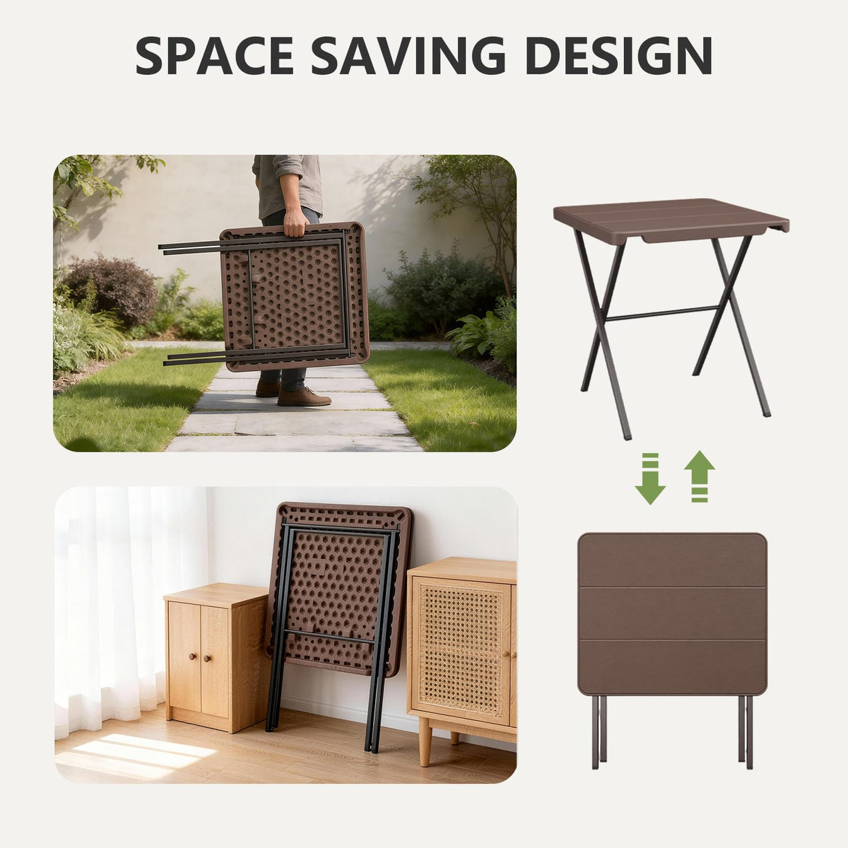 27 Inch Square Folding Table Q909