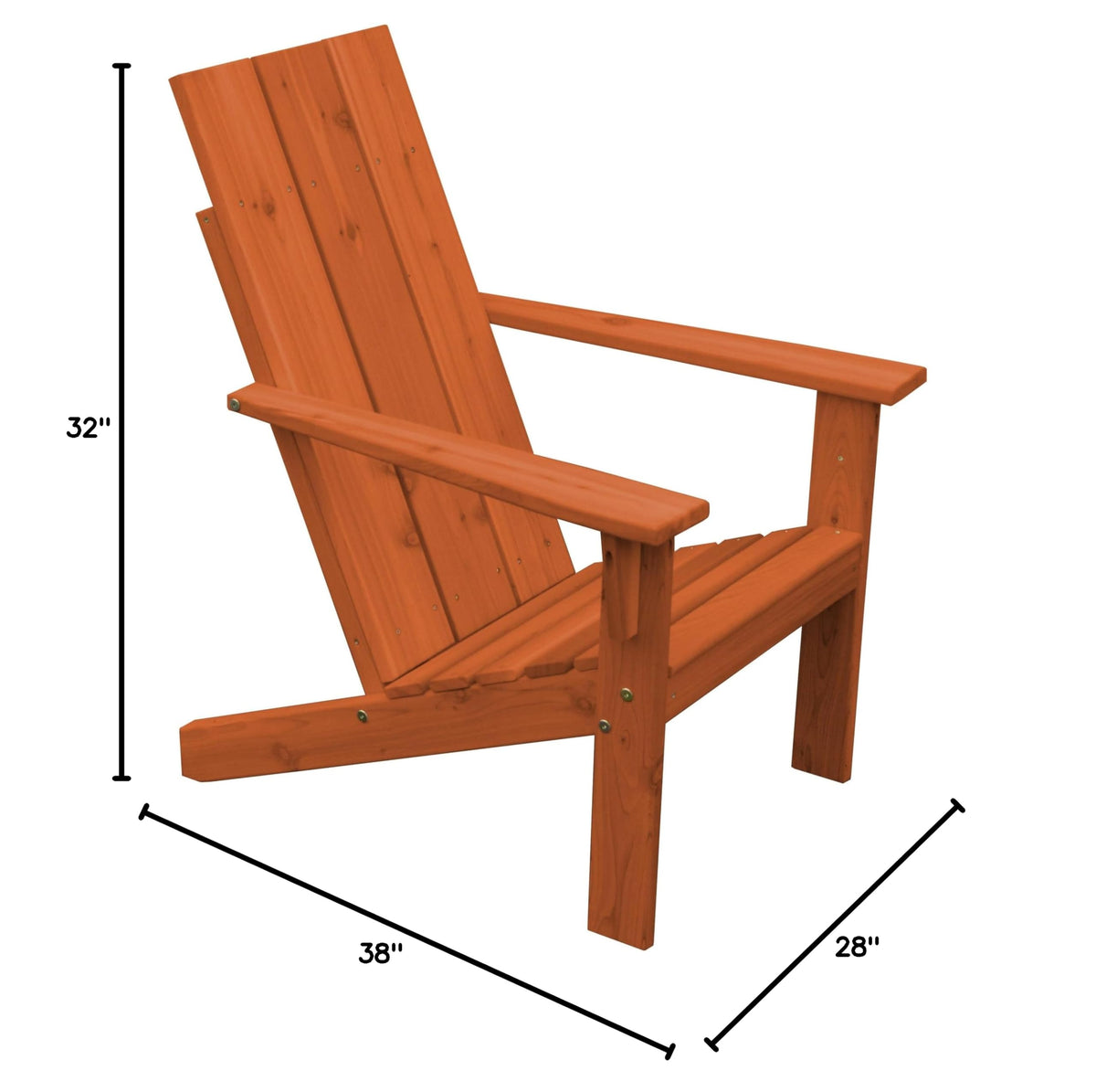 Redwood Stained Cedar Wood Adirondack Chair Z2206