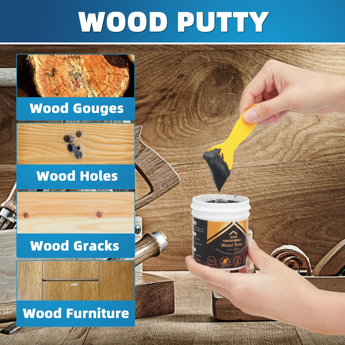 Black Wood Filler Putty 9.87 Ounce B1383