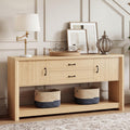 Oak Console Table with Storage Drawers Z4659
