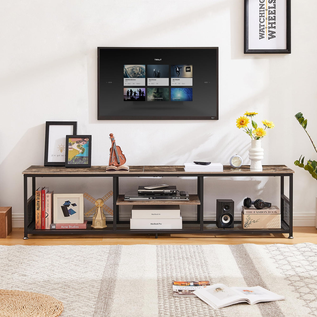 Brown 3 Tier TV Stand up to 80 Inch M32987