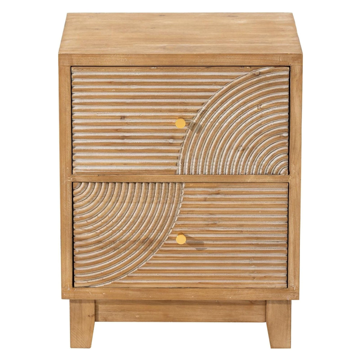 2 Drawer Wood Nightstand X7347