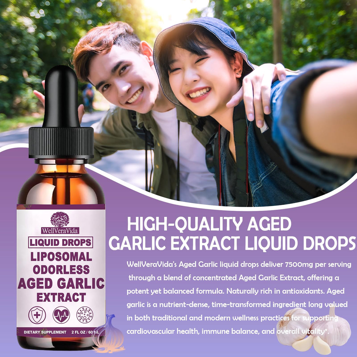 Organic Odorless Garlic Extract Liquid Drops 500mg W326