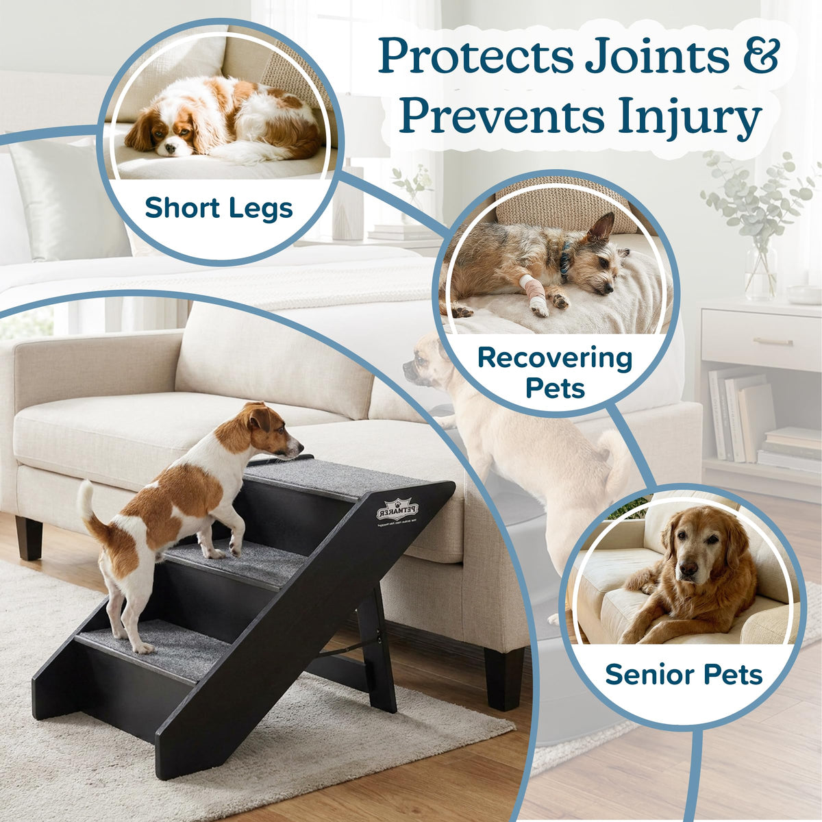 Foldable Nonslip 3-Step Pet Stairs K5422
