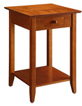 Cherry End Table with Drawer and Shelf I881418