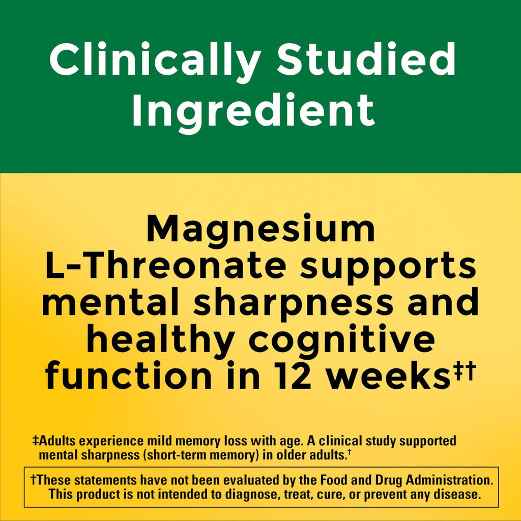 Magnesium L-Threonate with Vitamin C & Vitamin D3, 90 Capsules N1657