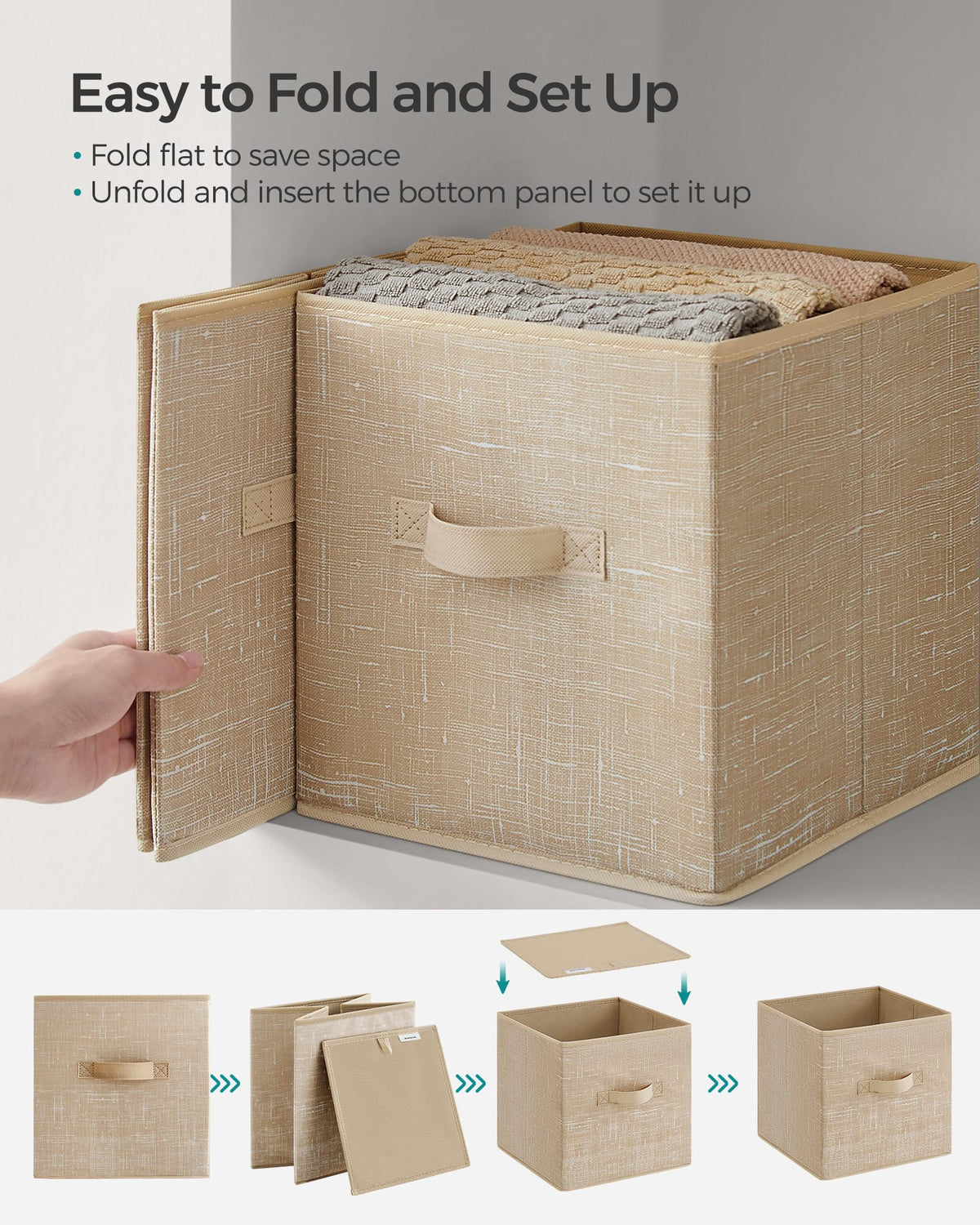 Set of 8 Foldable Storage Cubes H370946
