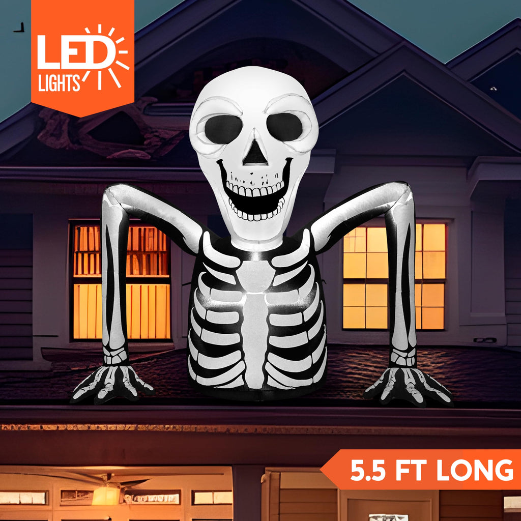 5.5 FT Long Inflatable Skeleton Outdoor Decoration with LEDs G822
