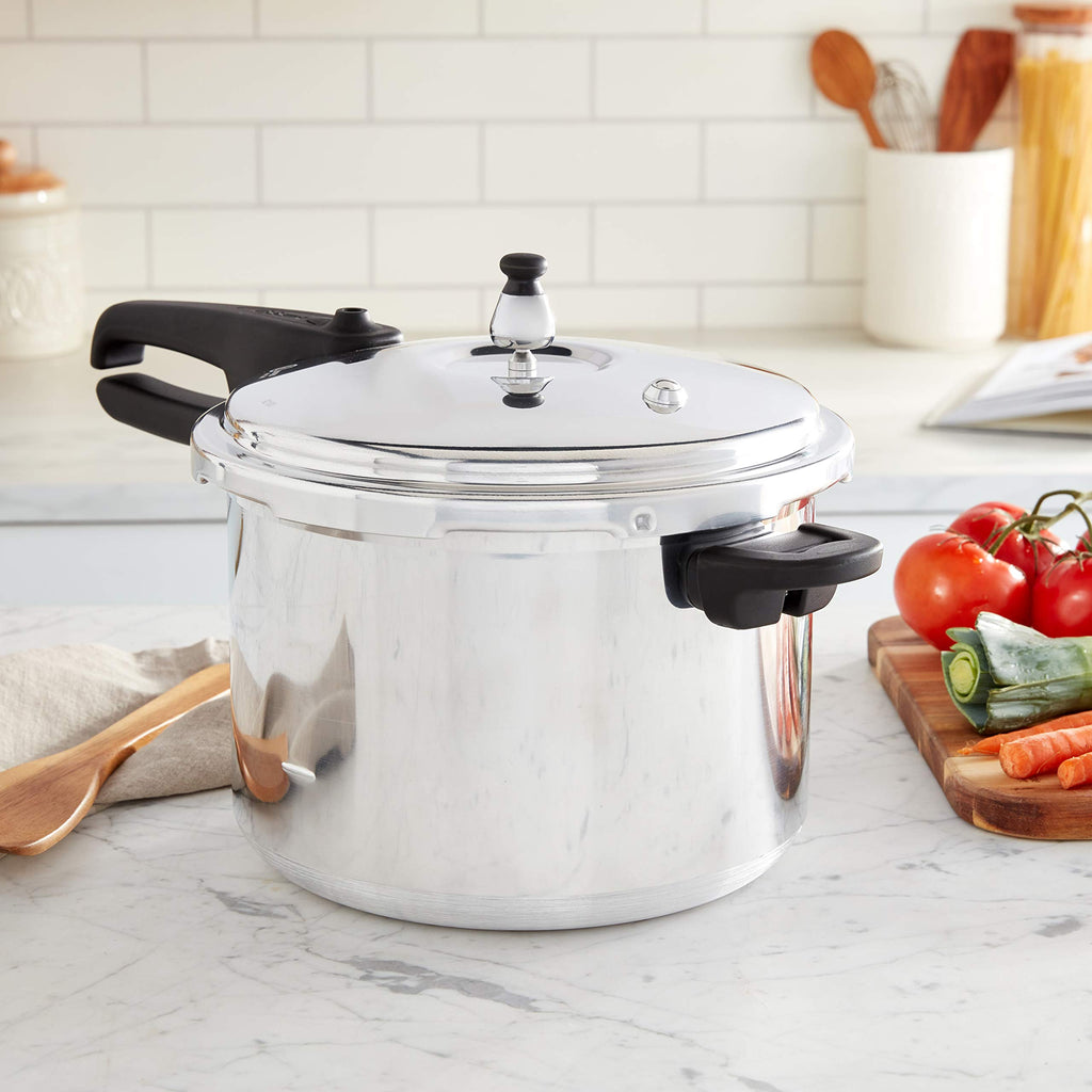 Polished Aluminum 8-Quart Pressure Cooker U6417