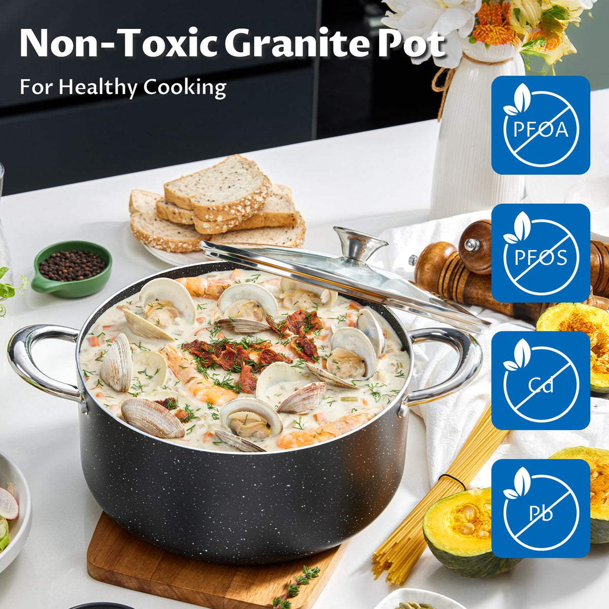 6 Quart Nonstick Stock Pot with Lid Z8053