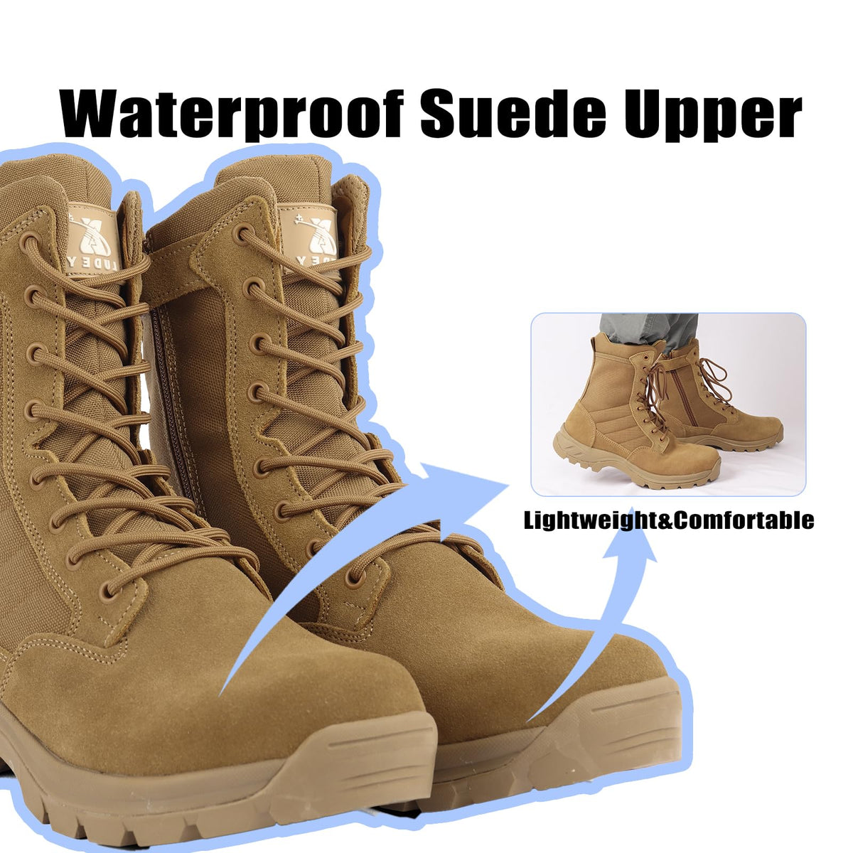 Lightweight Tactical Boots with Side Zipper M846