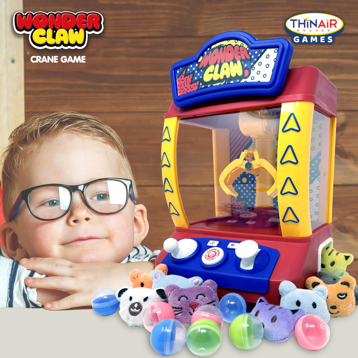 Claw Machine Crane Game with 9 Stuffed Animal Prizes and 9 Balls W127702