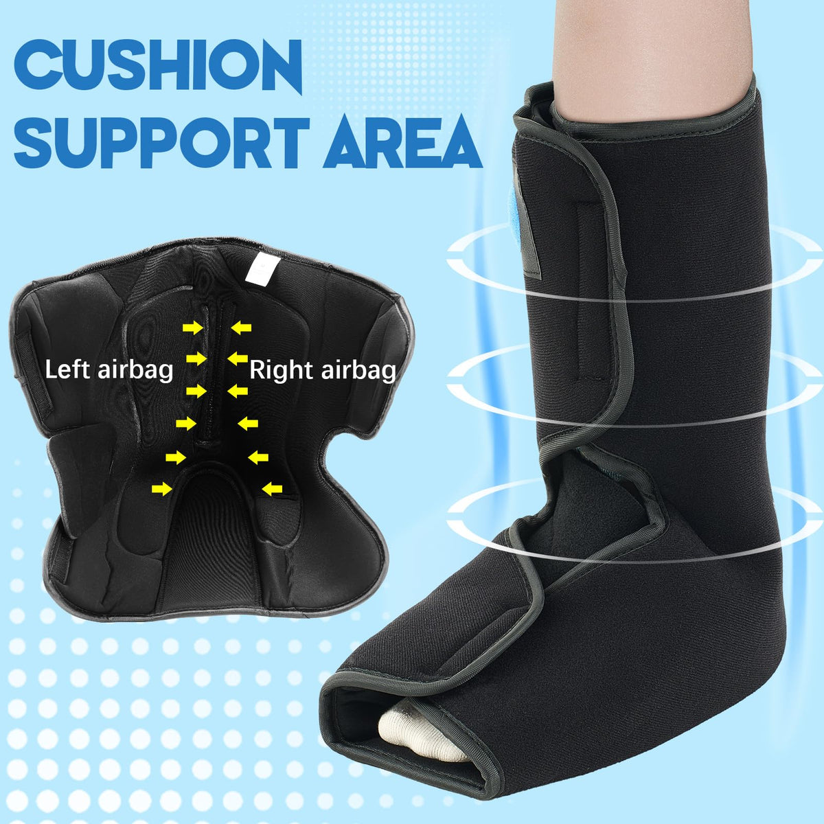 2 Pcs Short Air Cam Walking Boot with Adjustable Bladder & Knob K70904