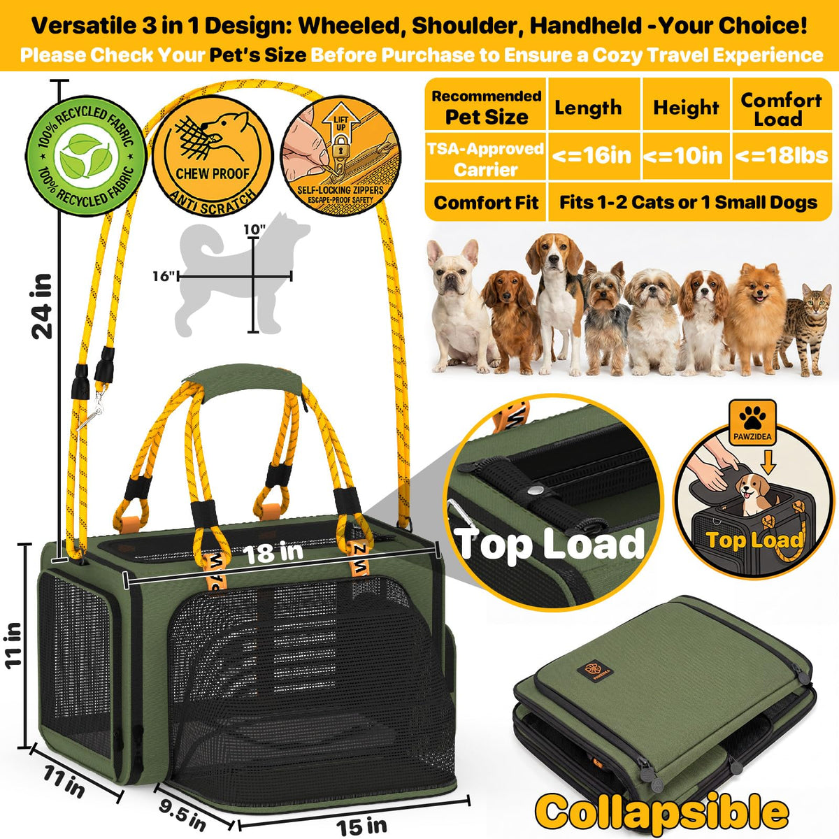 Expandable Pet Carrier Y641