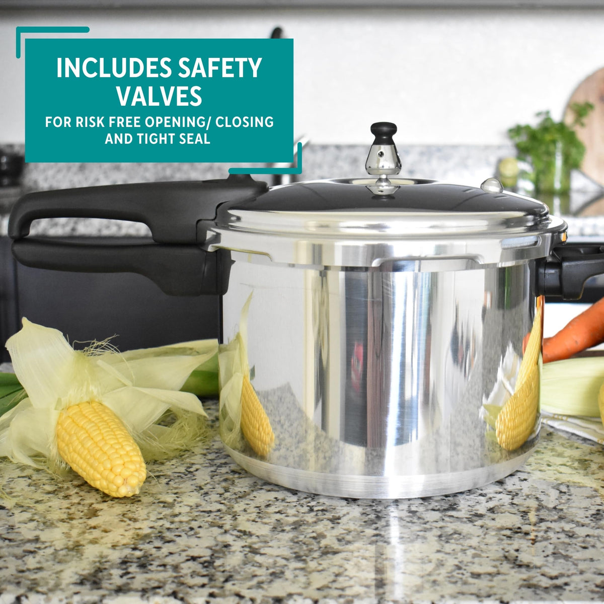 Polished Aluminum 8-Quart Pressure Cooker U6417