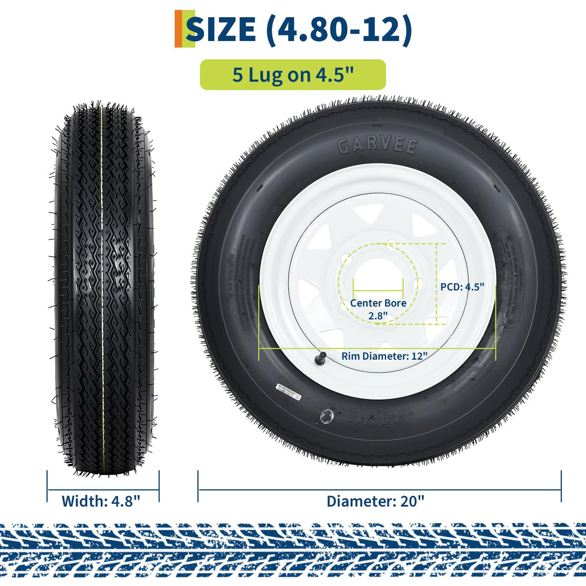 12 Trailer Tire and Wheel Assembly 5 Lug Set of 2 Q786637