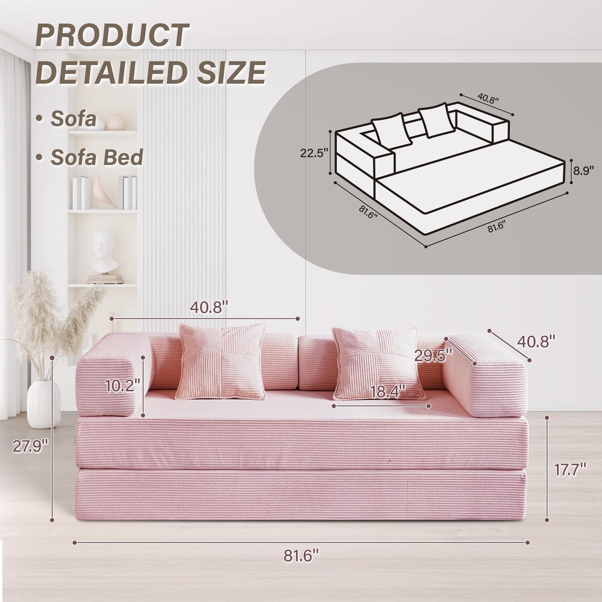 Foldable Sofa Bed U96749