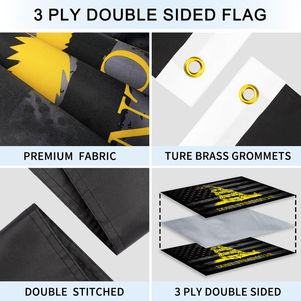 6ft Stainless Steel Spinning Flag Pole with 3x5 ft Double Sided Flag J80429