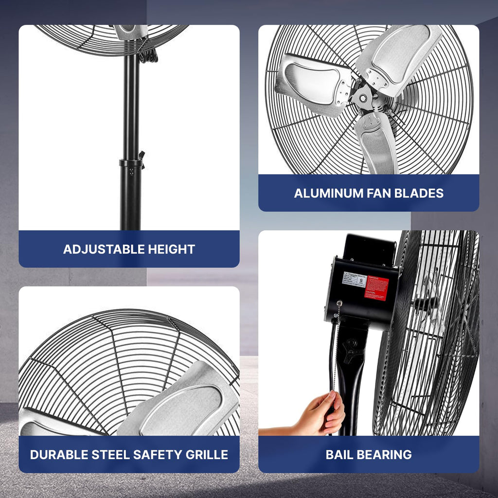 24 Inch 2 Speeds Pedestal Fan W81052