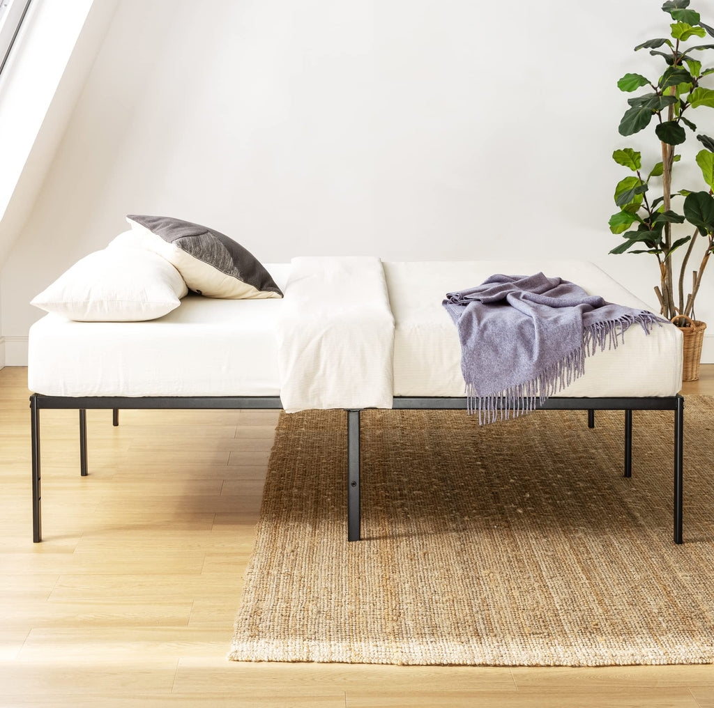 18 Inch Black Metal Platform Bed Frame U924715
