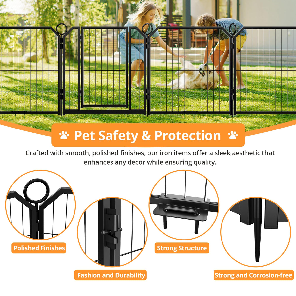 32'' 16 Panels Heavy Duty Metal Dog Playpen P909519