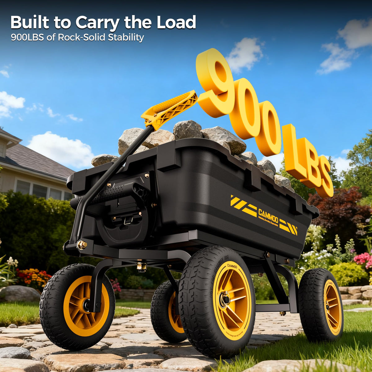 10-in No-Flat Tires Garden Dump Cart Wheelbarrow M940