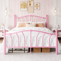 Full Size Pink Metal Platform Bed Frame C811991