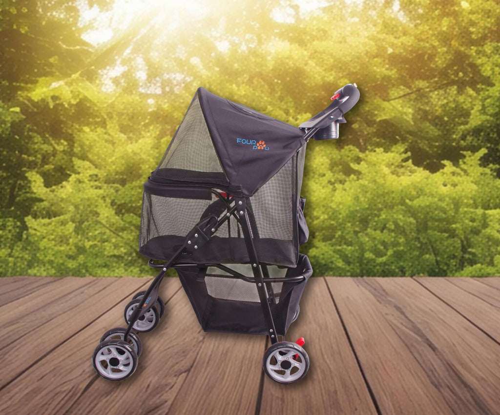 4 Wheels Pet Stroller with Storage Basket P22511