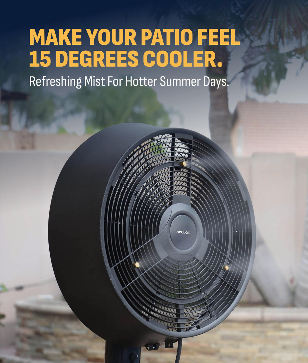 Outdoor Misting Pedestal Fan 1,600 CFM Oscillating 3 Speeds A810226