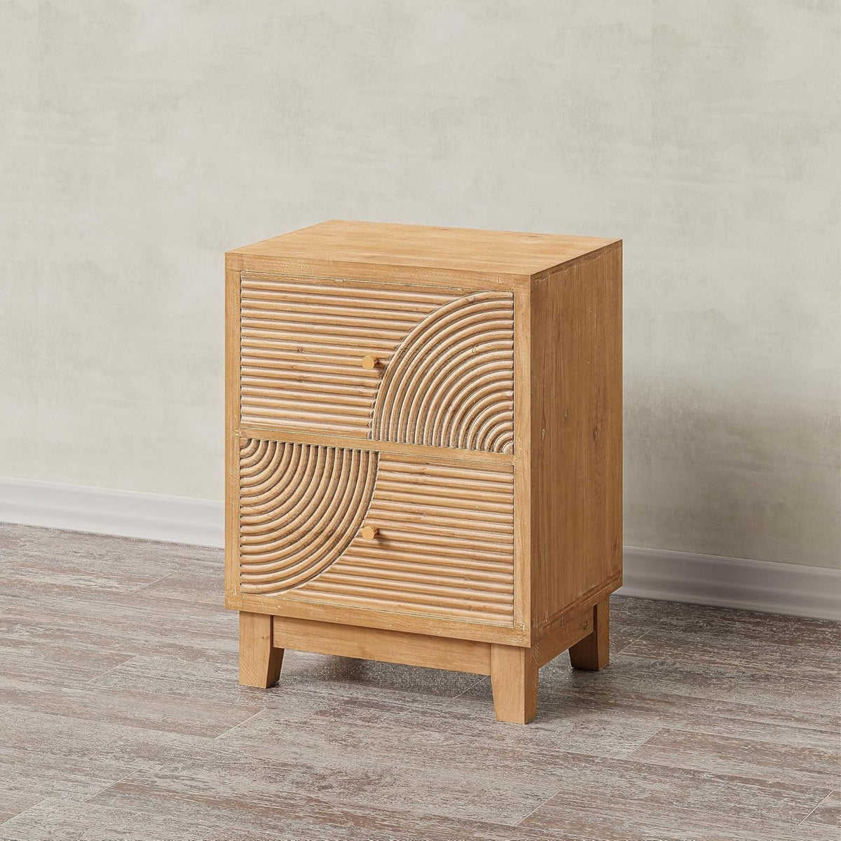 2 Drawer Wood Nightstand X7347