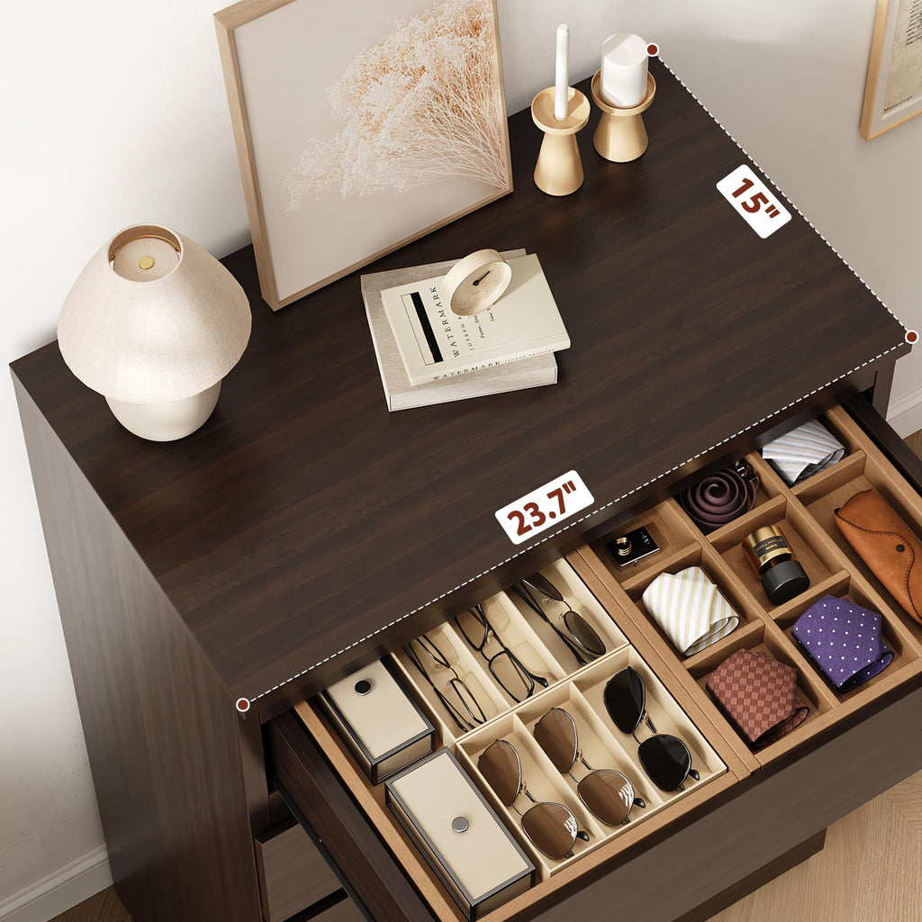 Brown 5 Drawer Wood Dresser O53559